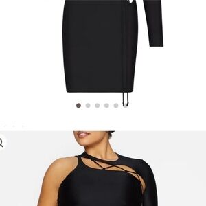 SKIMS Black One-Shoulder Dress